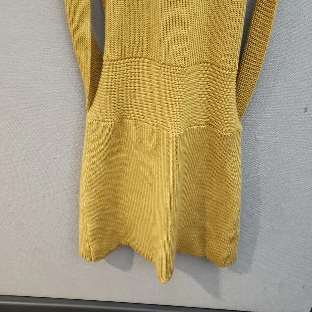 Free People Mustard Yellow Knit Bow Strap Dress